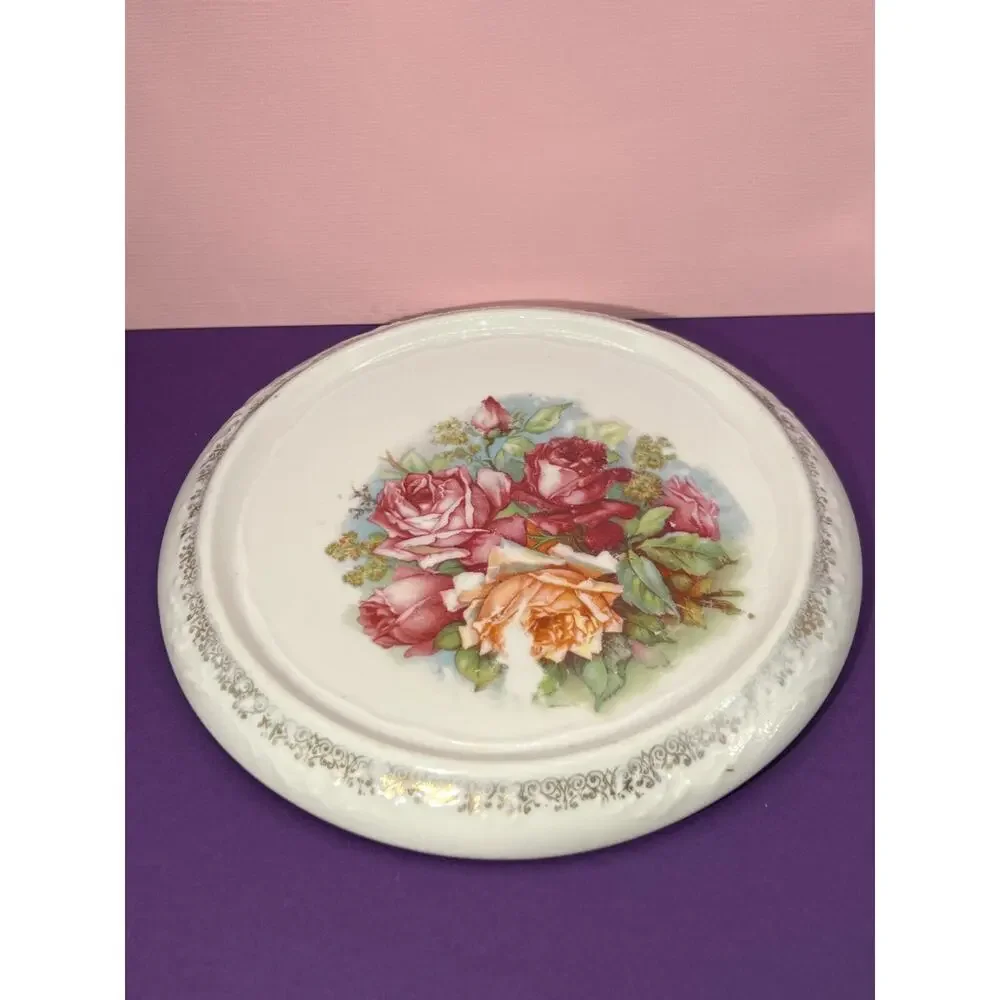 Tea Pot Ceramic Trivet Floral Roses 7in